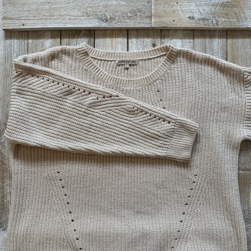 FREE W/ ITEM EQUAL/MORE VALUE Cream Chenille Knit Sweater